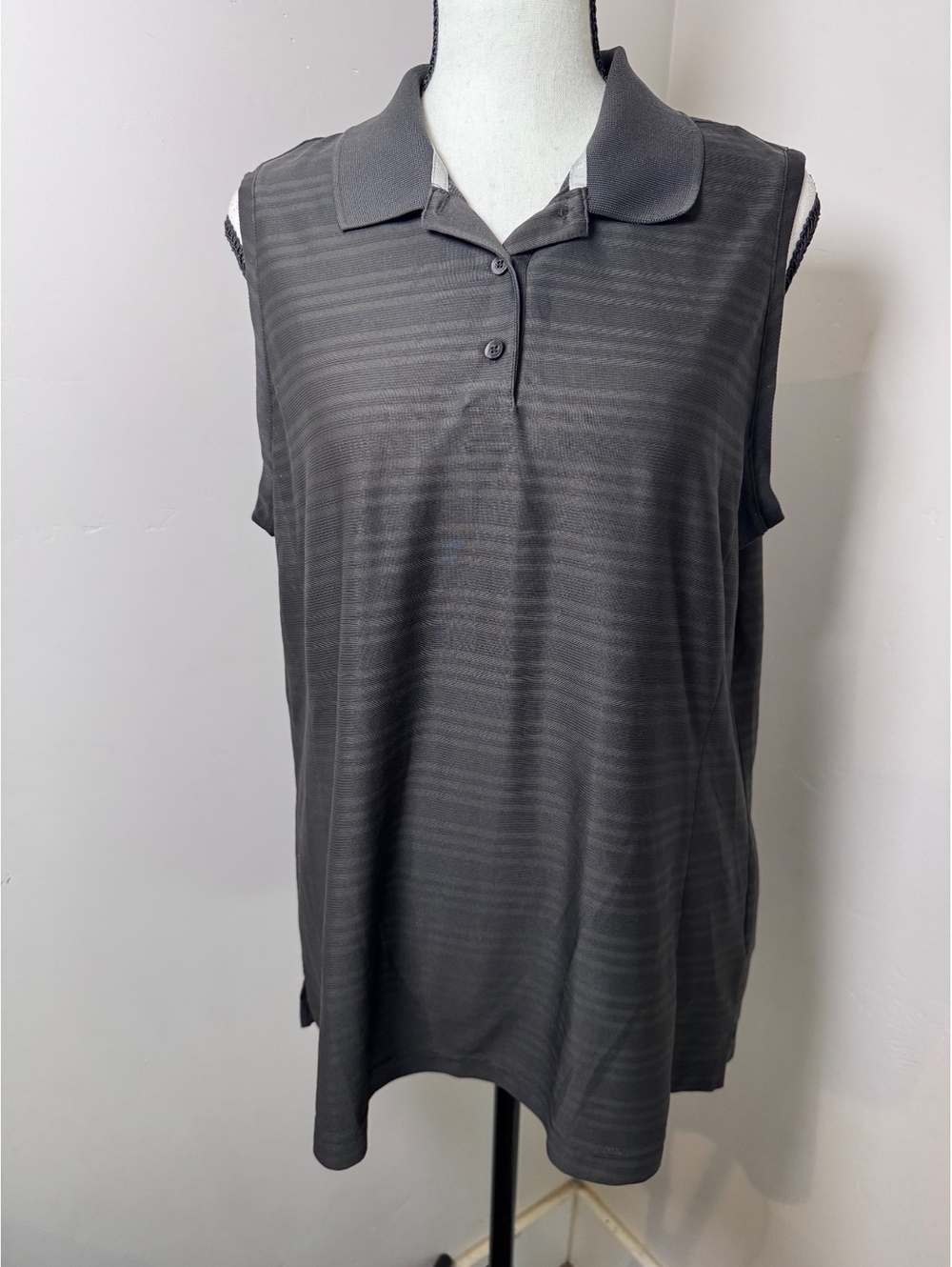 Adidas ClimaCool Women’s Large Black Sleeveless Golf Polo Shirt Performance